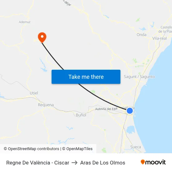 Regne De València - Ciscar to Aras De Los Olmos map