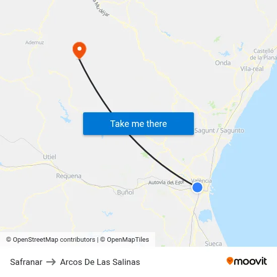 Safranar to Arcos De Las Salinas map