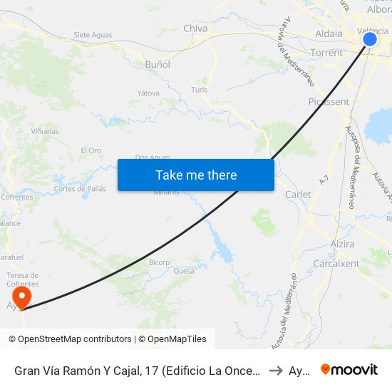 Gran Vía Ramón Y Cajal, 17 (Edificio La Once) [València] to Ayora map