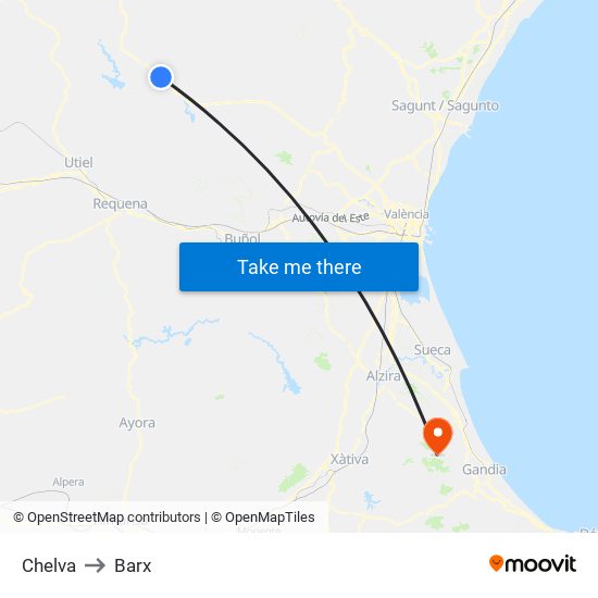 Chelva to Barx map