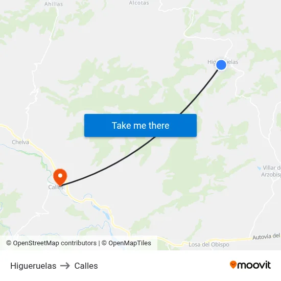 Higueruelas to Calles map