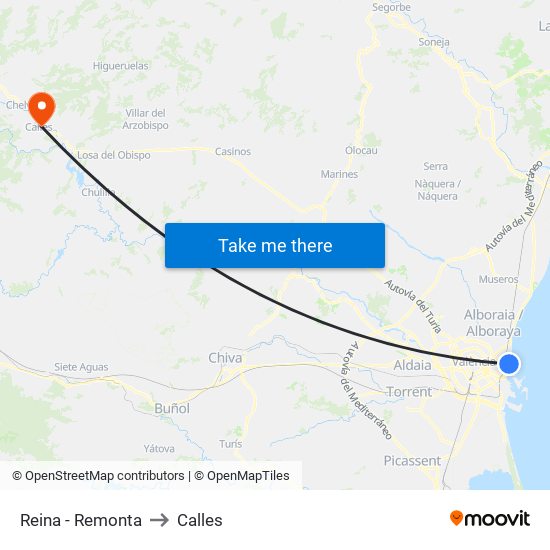 Reina - Remonta to Calles map