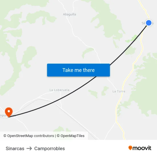 Sinarcas to Camporrobles map