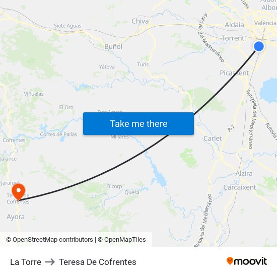La Torre to Teresa De Cofrentes map