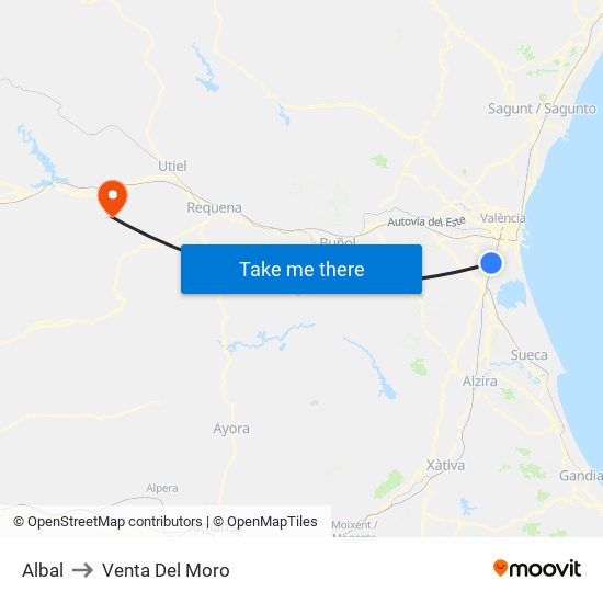 Albal to Venta Del Moro map