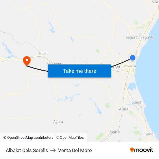 Albalat Dels Sorells to Venta Del Moro map