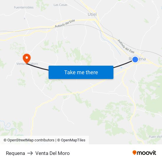 Requena to Venta Del Moro map
