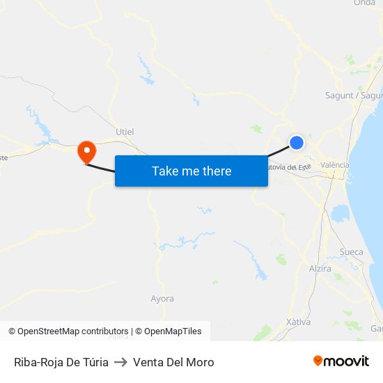 Riba-Roja De Túria to Venta Del Moro map