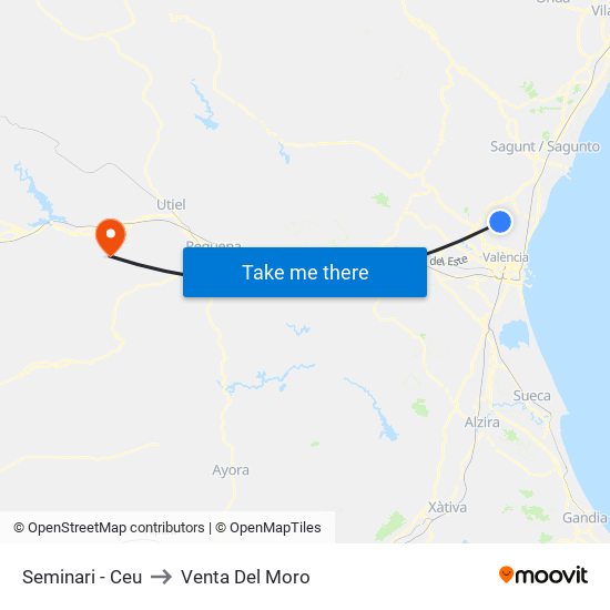 Seminari - Ceu to Venta Del Moro map