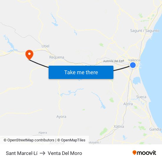Sant Marcel·Lí to Venta Del Moro map