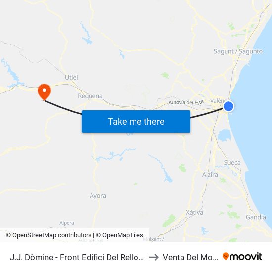 J.J. Dòmine - Front Edifici Del Rellotge to Venta Del Moro map