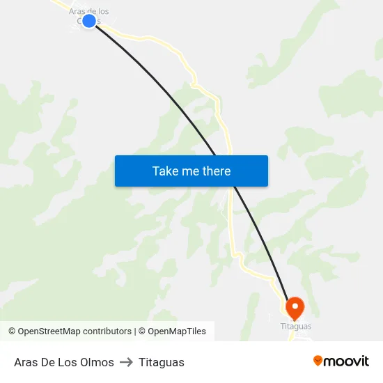 Aras De Los Olmos to Titaguas map