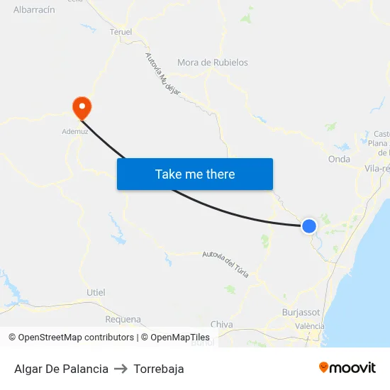 Algar De Palancia to Torrebaja map