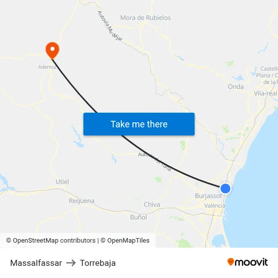 Massalfassar to Torrebaja map