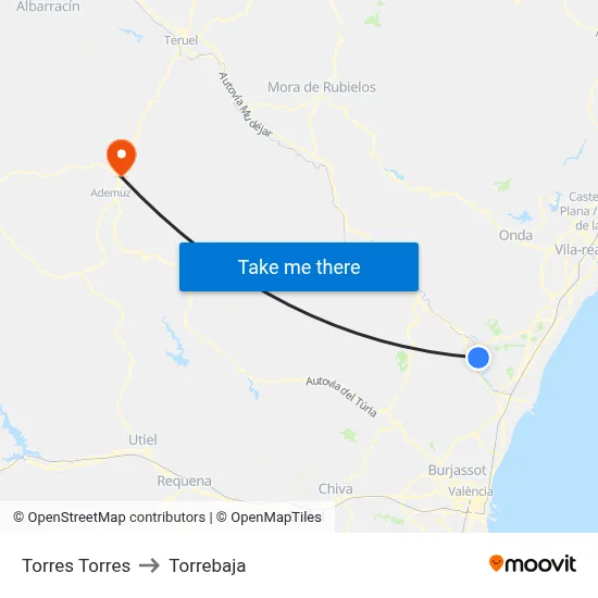 Torres Torres to Torrebaja map