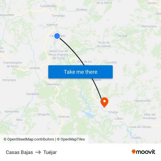 Casas Bajas to Tuéjar map