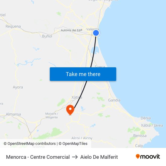Menorca (Parell) - Centre Comercial to Aielo De Malferit map