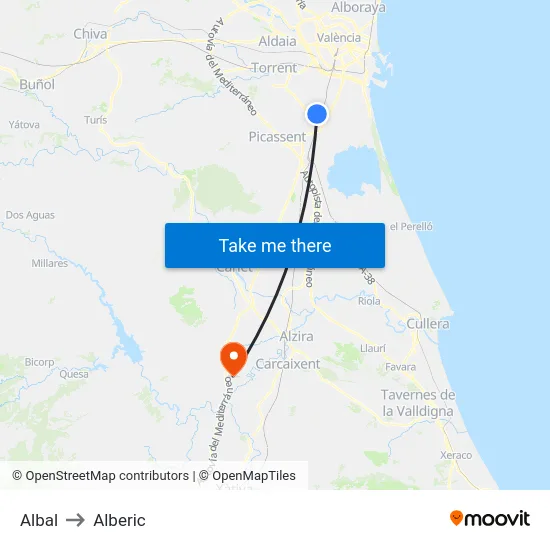 Albal to Alberic map