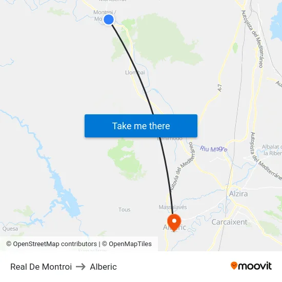 Real De Montroi to Alberic map