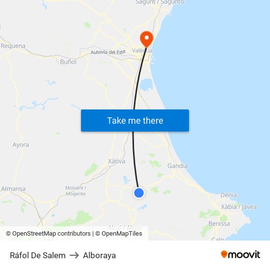 Ráfol De Salem to Alboraya map