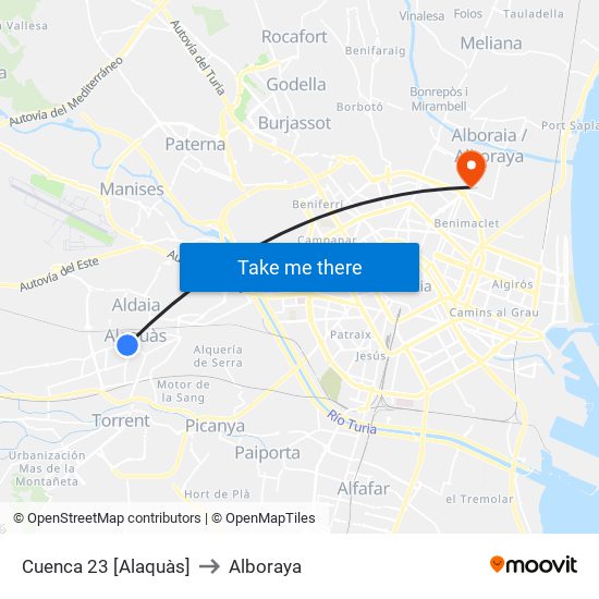 Cuenca 23 [Alaquàs] to Alboraya map