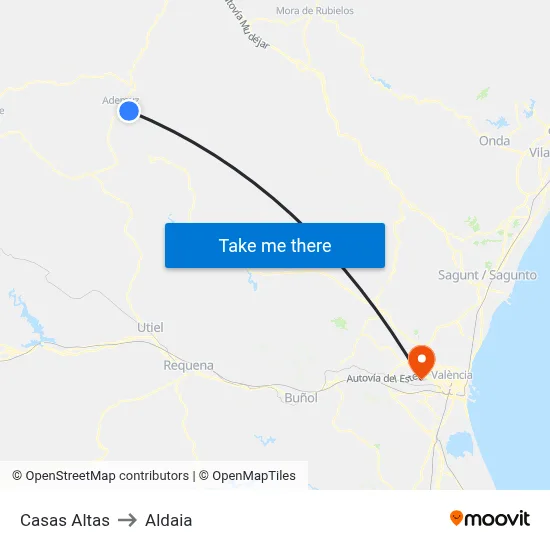 Casas Altas to Aldaia map