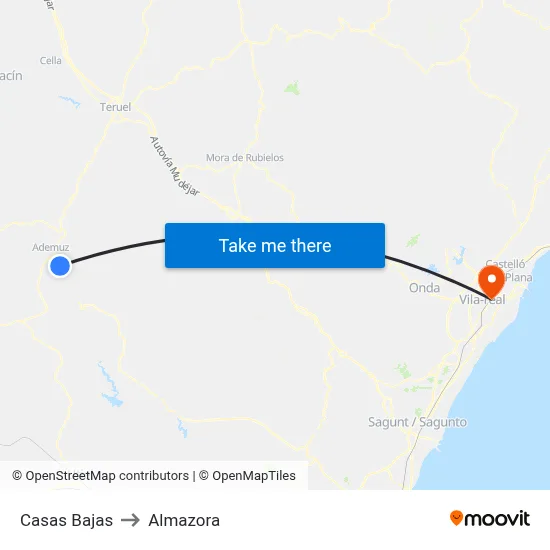 Casas Bajas to Almazora map