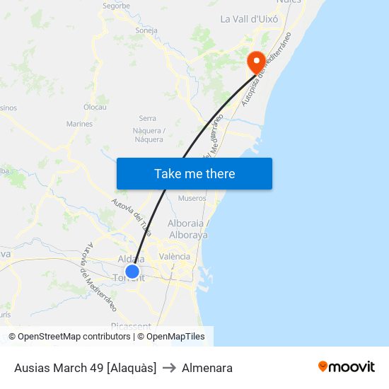 Ausias March 49 [Alaquàs] to Almenara map
