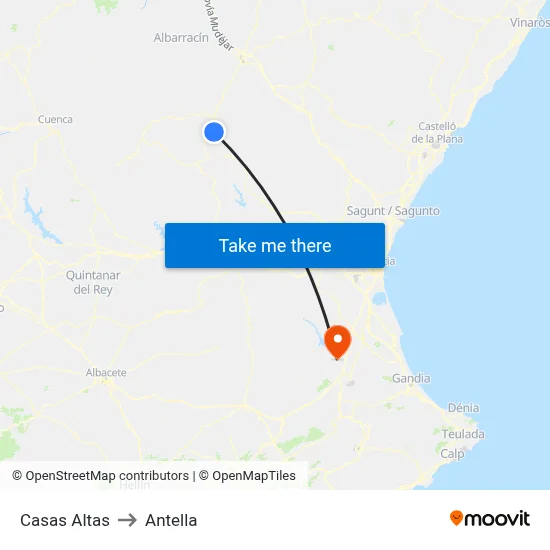 Casas Altas to Antella map