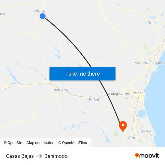 Casas Bajas to Benimodo map