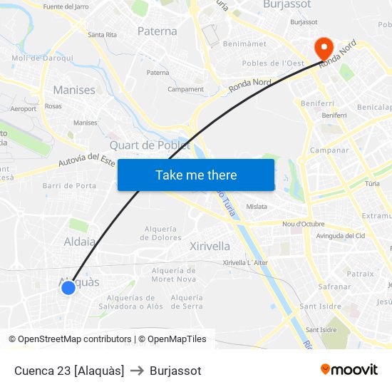 Cuenca 23 [Alaquàs] to Burjassot map