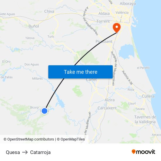 Quesa to Catarroja map