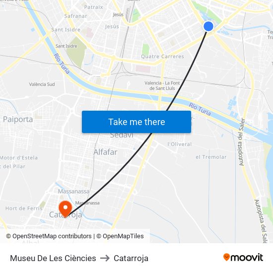 Museu De Les Ciències to Catarroja map