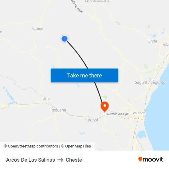 Arcos De Las Salinas to Cheste map