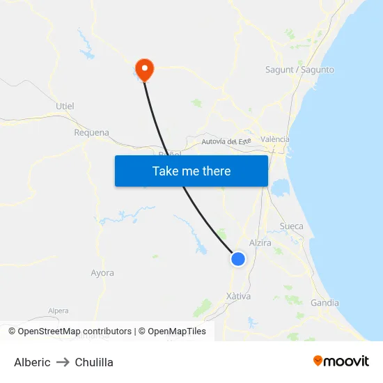 Alberic to Chulilla map