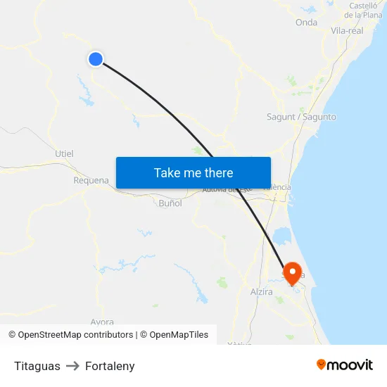 Titaguas to Fortaleny map