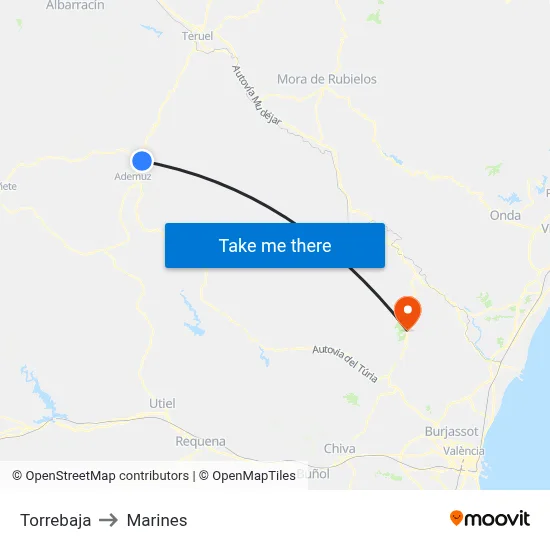 Torrebaja to Marines map