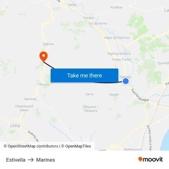Estivella to Marines map
