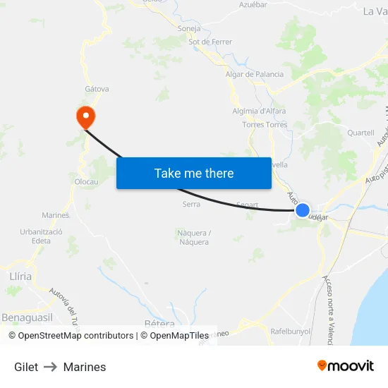 Gilet to Marines map