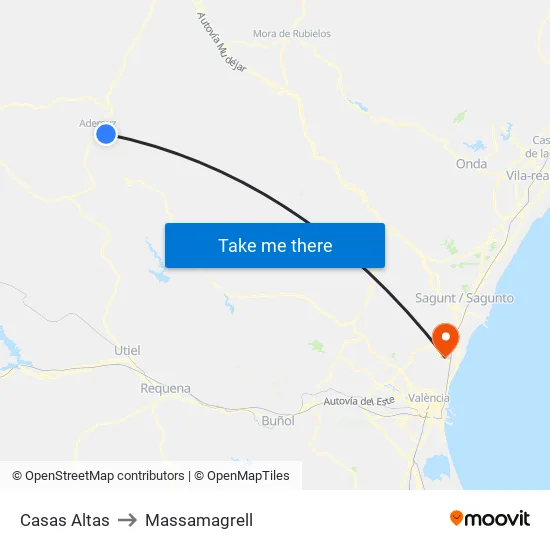 Casas Altas to Massamagrell map
