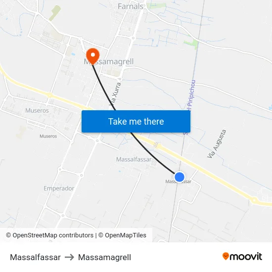 Massalfassar to Massamagrell map