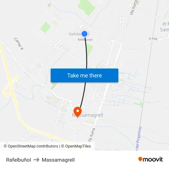 Rafelbuñol to Massamagrell map
