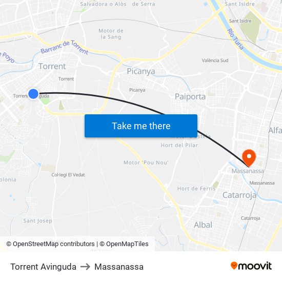 Torrent Avinguda to Massanassa map