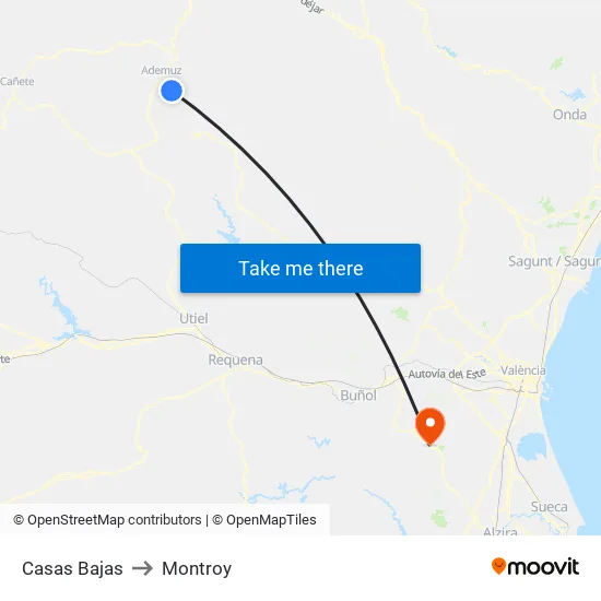 Casas Bajas to Montroy map