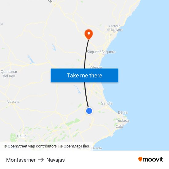 Montaverner to Navajas map
