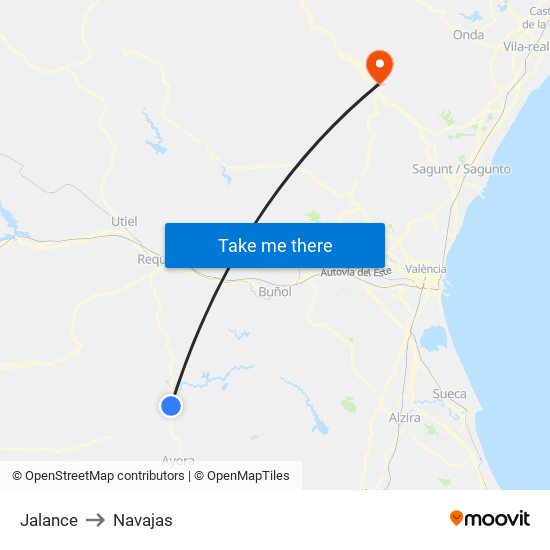 Jalance to Navajas map