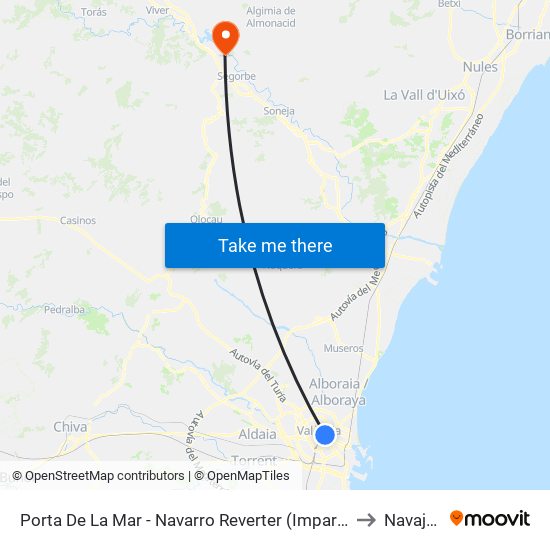 Porta De La Mar - Navarro Reverter (Imparell) to Navajas map