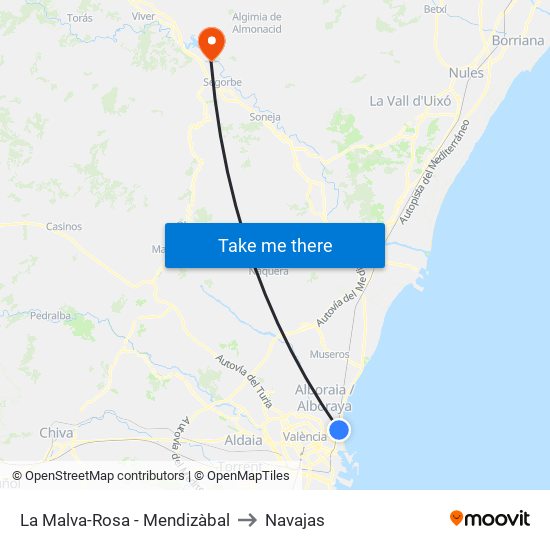 La Malva-Rosa - Mendizàbal to Navajas map