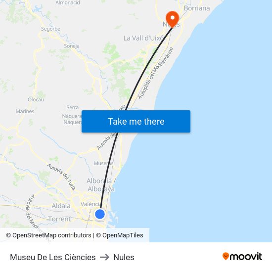 Museu De Les Ciències to Nules map