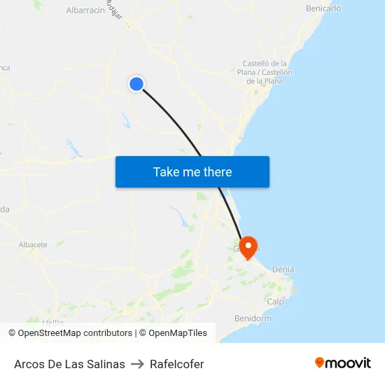 Arcos De Las Salinas to Rafelcofer map